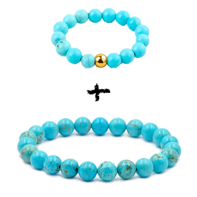 Bixorp Gems Edelstenen Sieraden Set Turkoois - Armband + Ring