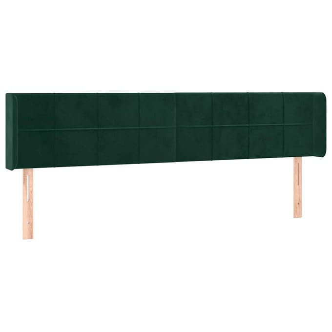 vidaXL - Hoofdbord - LED - 183x16x78/88 - cm - fluweel - donkergroen