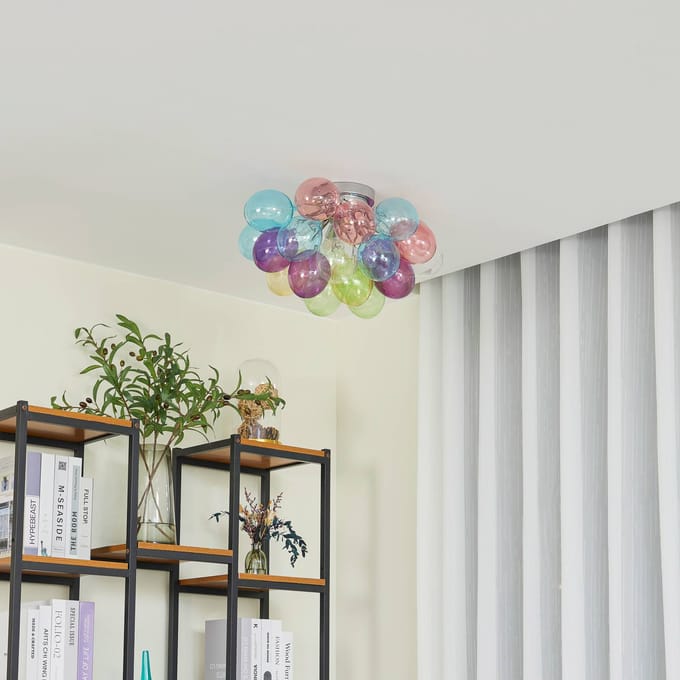 Lucande - plafondlamp - 6lichts - Glas - H: 32 cm - G9 - meerkleurig