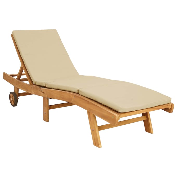vidaXL - Ligstoel - Polyester - Bruin - en - Beige