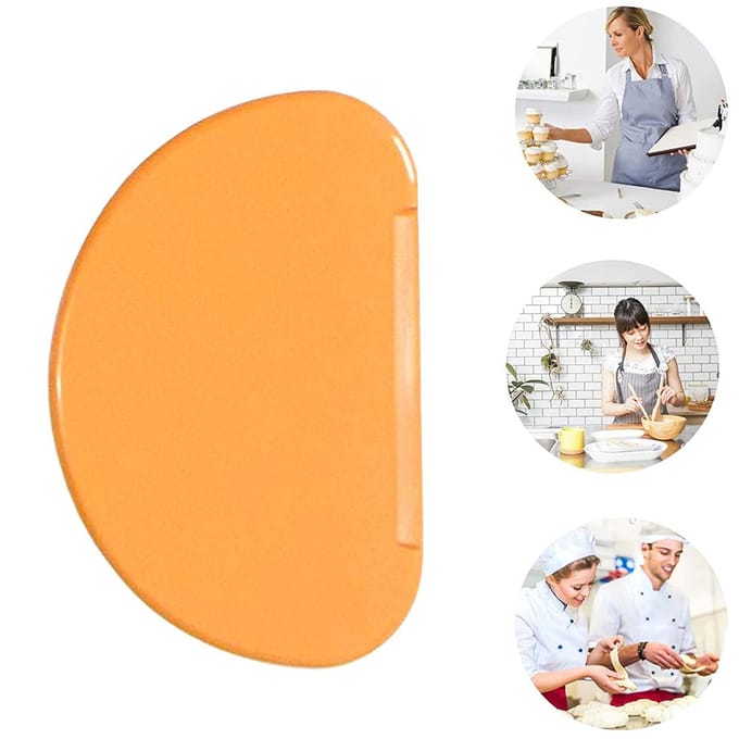 Halve Cirkel Rand Siliconen Deegschraper Cake Gladmaker Cake Schraper Deegsnijder Bakgereedschap L(for 6.5-9kg) beige