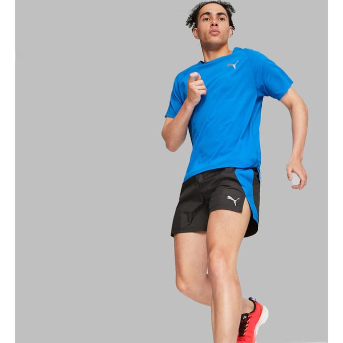 Puma Run 5in Hardloopshorts Heren-Zwart,Blauw