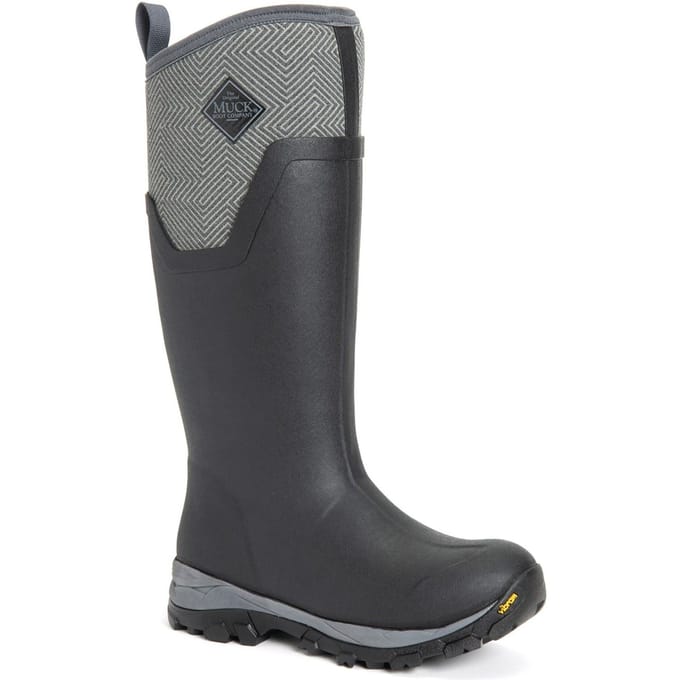 Muck Boot Arctic Ice Tall AGAT | Zwart/Grijs Geometrisch - Regenlaarzen - Maat 41 -