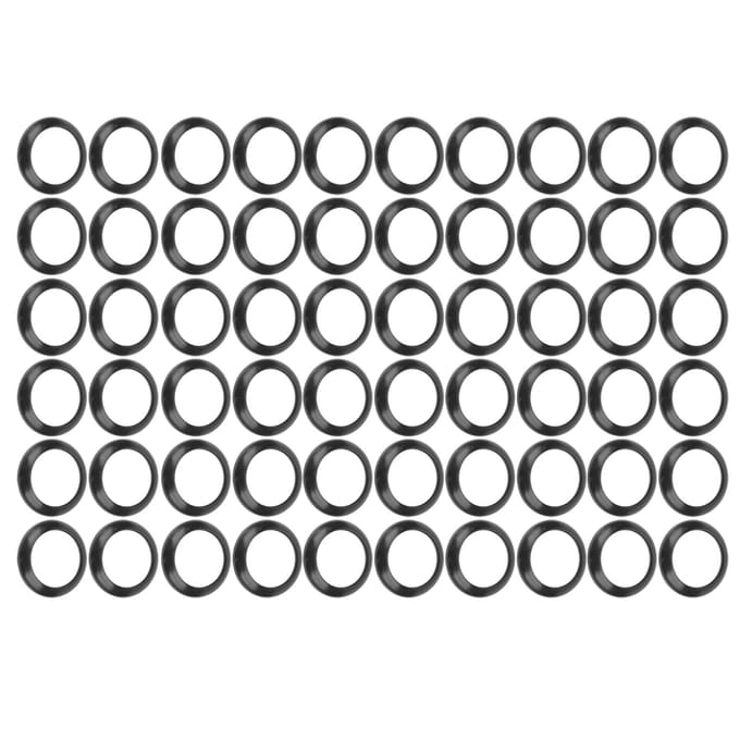 Lot de 60 anneaux d'espacement pour canne à pêche en silicone, 15 mm, noir black