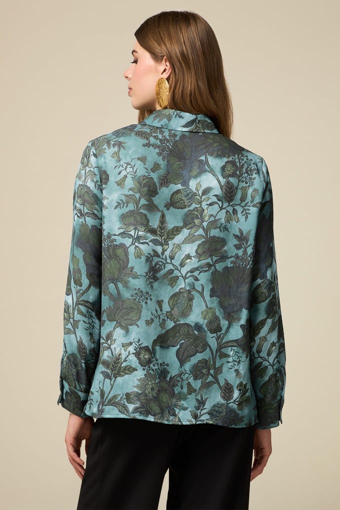 Oltre Floral Pattern Shirt Green Maat: 42 | Blouses Outlet | Dames | Groen