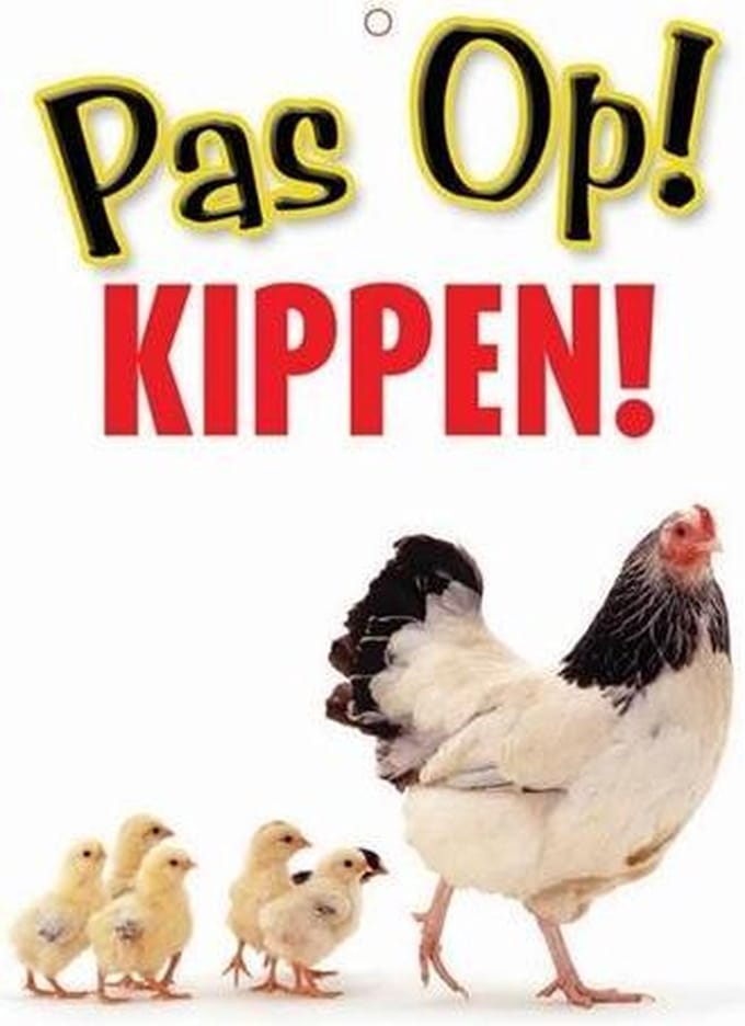 Kippen Waakbord - Pas Op
