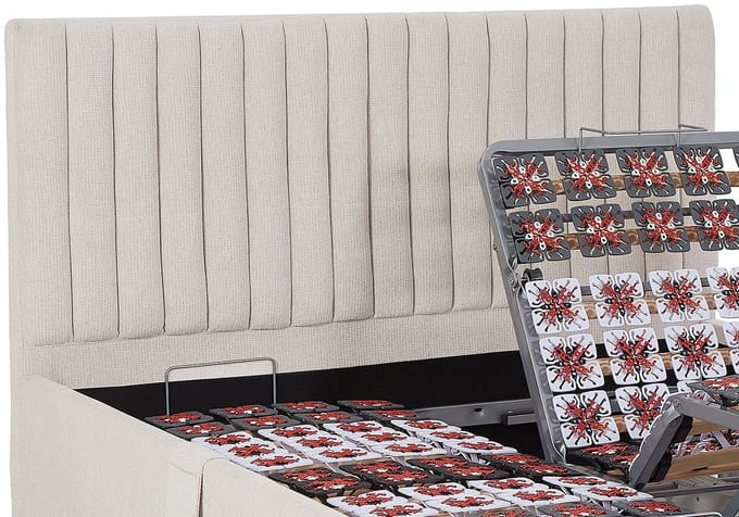 Vente-unique Bed met elektrische lattenbodem stof beige 2 x 70 x 190 cm