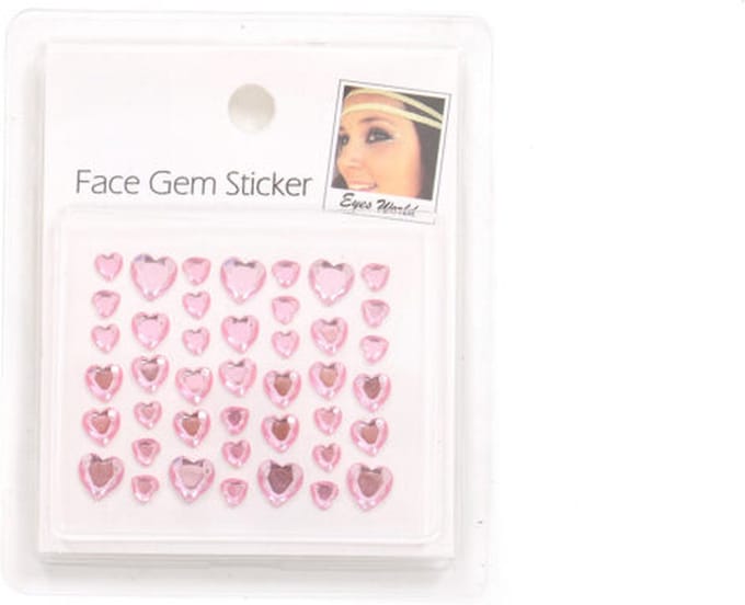 Glitters - Face en Body Opplak Steentjes - Roze - Hartjes - Groot en Klein