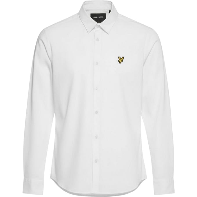 Lyle & Scott Heren Regular Shirt Met Lange Mouwen (Wit)