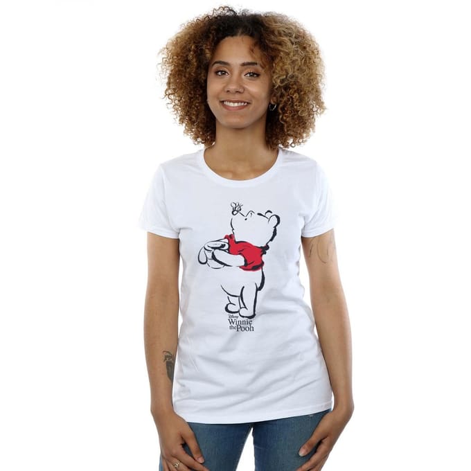 Disney Dames/Dames Winnie De Poeh Tekening Katoenen T-Shirt (Wit)