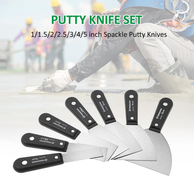 PENGGONG Plamuurmes Set 7 STUKS (11.522.5345 inch) Plamuurmessen Metalen Schrapers Plamuur 7 Pcs