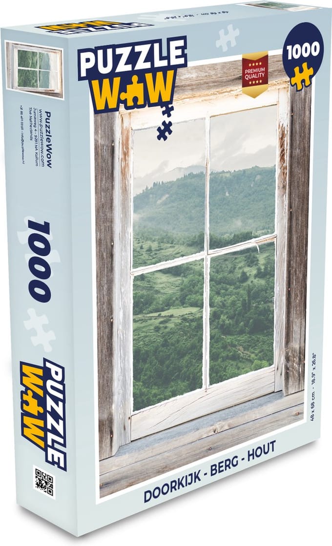 Puzzel Doorkijk - Berg - Hout - Legpuzzel - Puzzel 1000 stukjes volwassenen