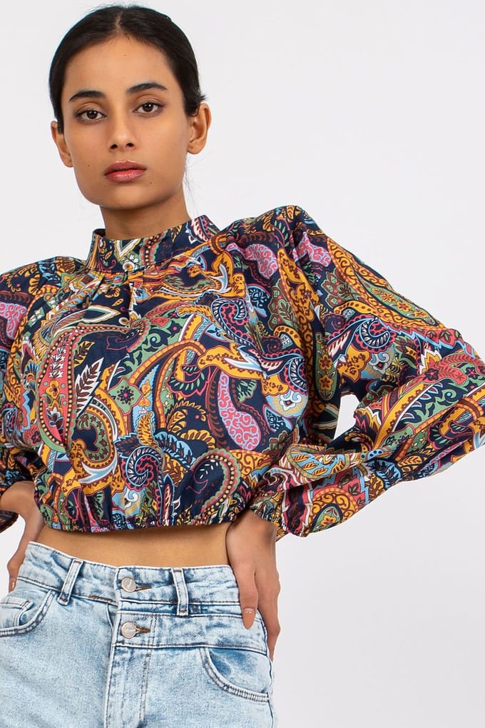 Paisley Luxe Blouse - Yellow / One Size