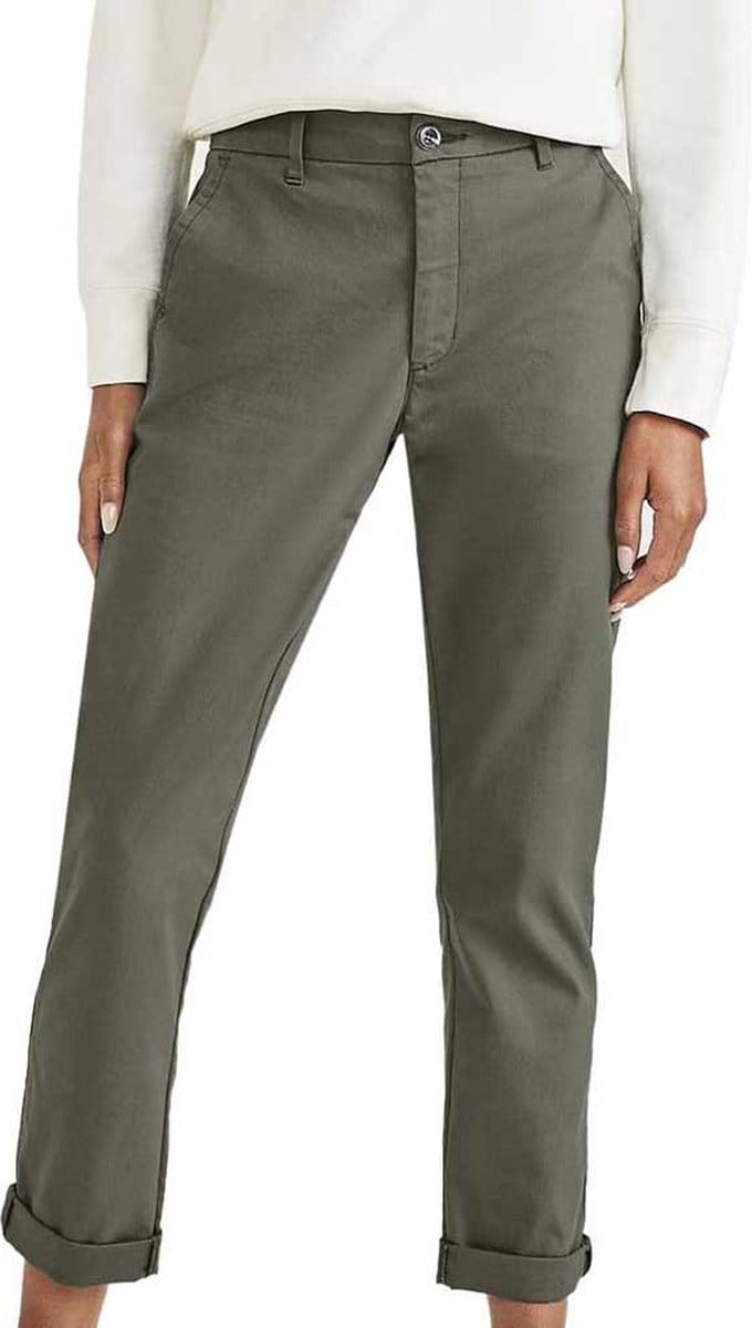 Dockers Weekend Regular Slim Ankle Fit Chino Broek Groen 25 Vrouw