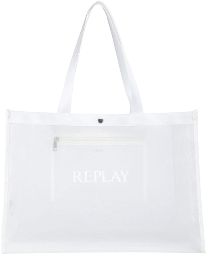 REPLAY schoudertas Tote Bag Dirty White wit