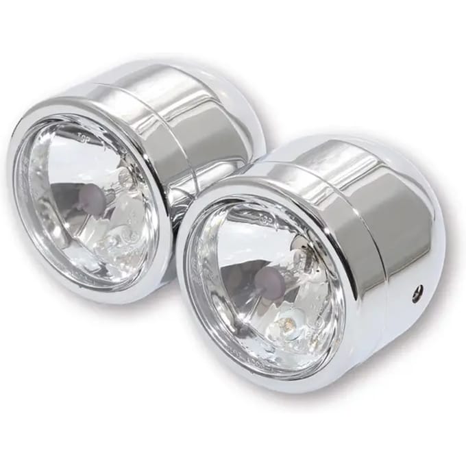Chromen koplampen, grootlicht + dimlicht Shinyo