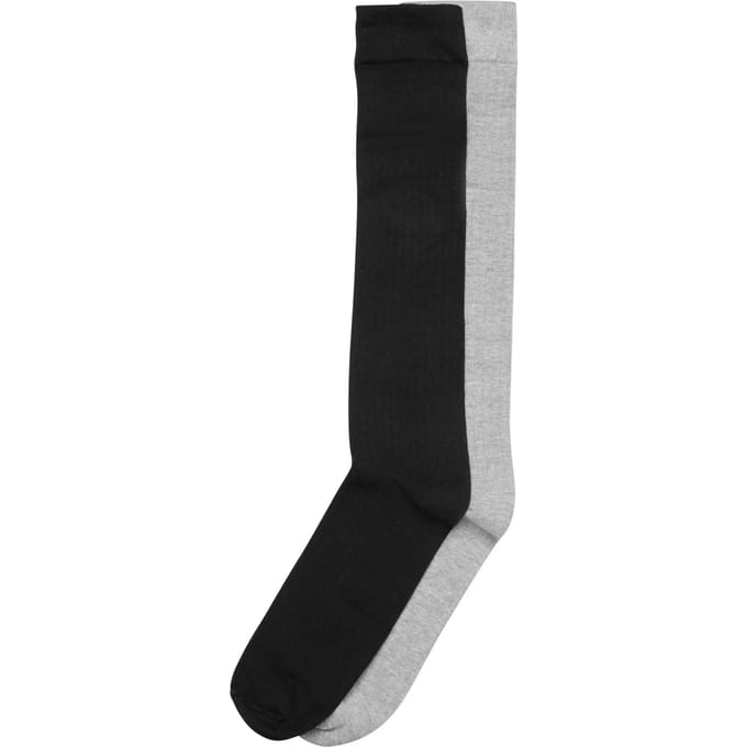Urban Classics - High knee 2pack Overknee sokken - 39/42 - Zwart/Grijs