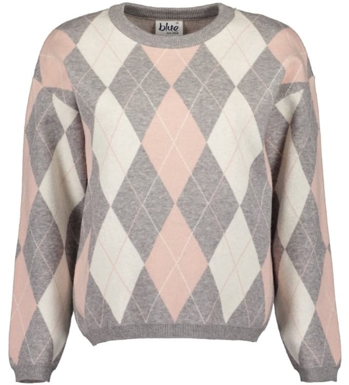 Blue Seven - Trui 248117 grijs/roze print ronde hals - maat 36