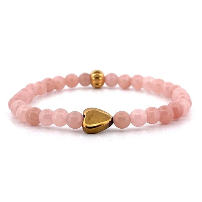 Dames - armband - sunstone - 4mm - Goud - pyrite - hart - Heaven Eleven