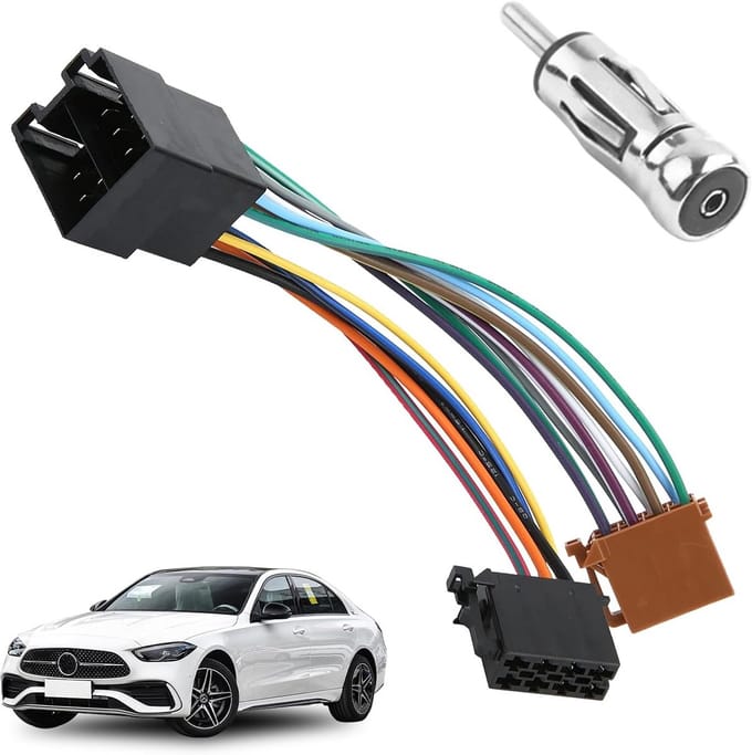 Set van 2 ISO Autoradio Adapterkabels Adapterset voor Installatie