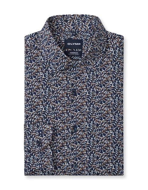 OLYMP Luxor 24/Seven Overhemd, Modern Fit, New Kent, Marineblauw