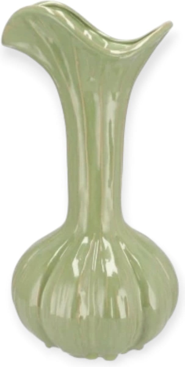 Daan Kromhout - Vaas - Bloemenvaas - Garlic - Pistache - 14x28cm - Keramiek
