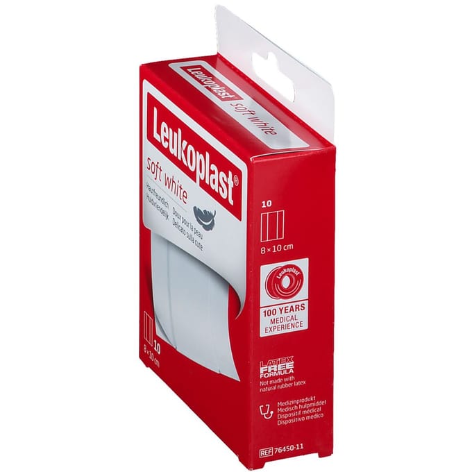 Leukoplast Soft white 8 x 10cm 10 Stuks