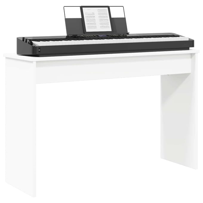 vidaXL - Keyboardstand - Wit - 100 - x - 32 - x - 64 - cm - Bewerkt - hout