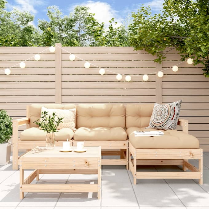 vidaXL - 5-delige - Loungeset - massief - grenenhout