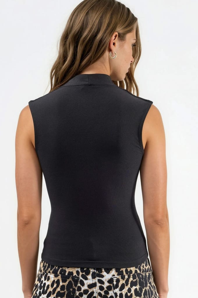 V-hals Mouwloze Drapé Blouse