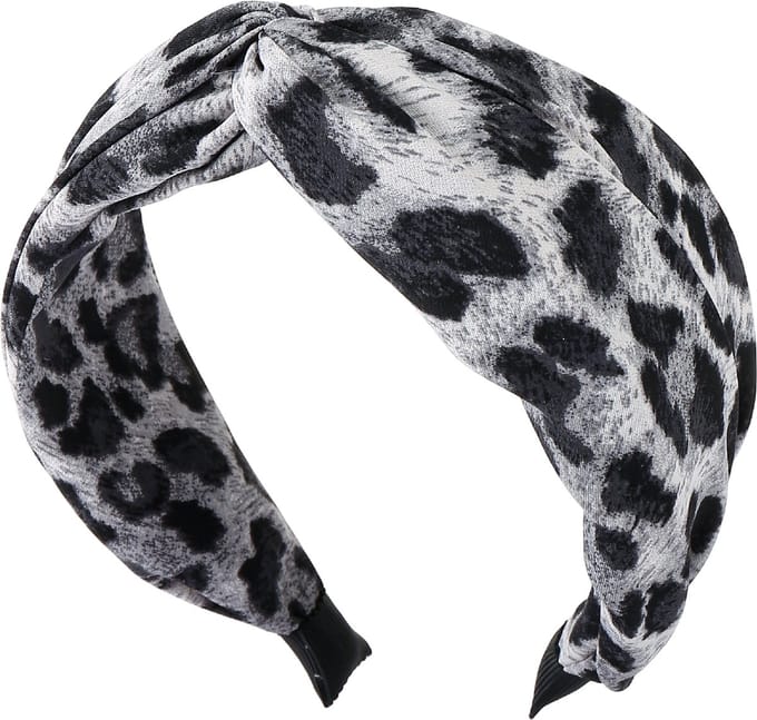 Emilie collection - haarband - panterprint - grijs - diadeem