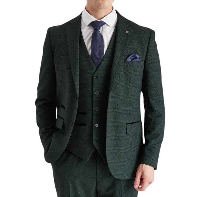 Heren Groen Pak Blazer Prince of Wales Formele Blazer