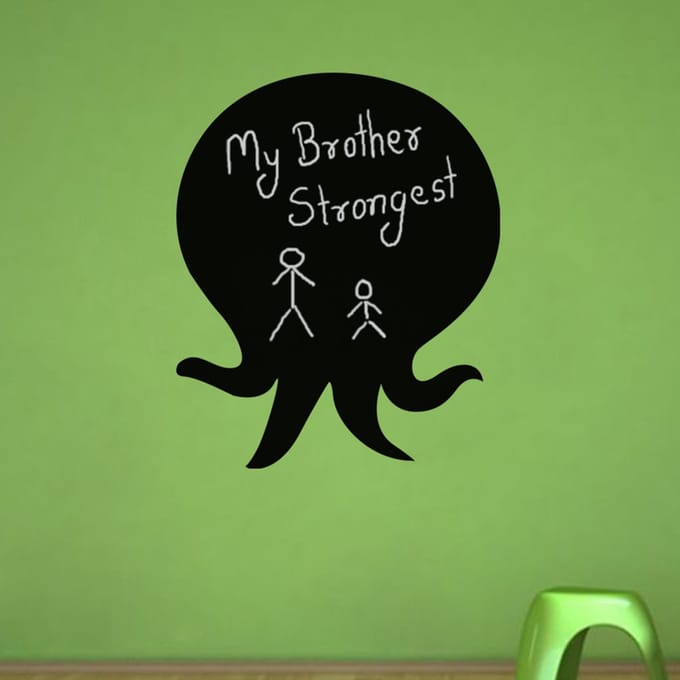 Schoolbordsticker - uitwisbare zelfklevende muurstickers - OCTOPUS SILHOUET - 50x40cm