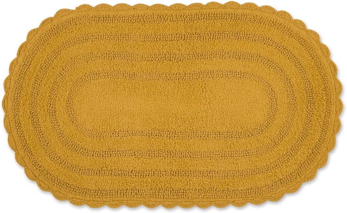 Grote Ovale Badmat - Omkeerbaar en Wasbaar - 53x86 cm - Honing Goud