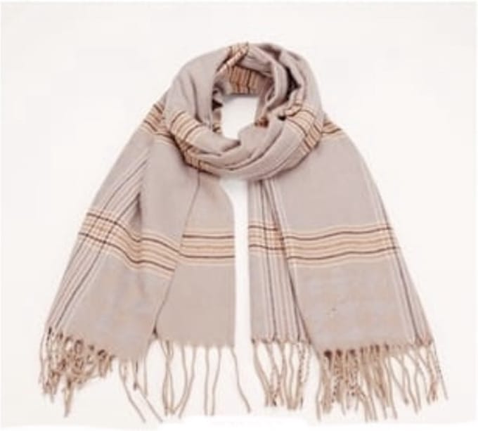 Sjaal tweed-geruit herfst-winter 180/70cm grijs