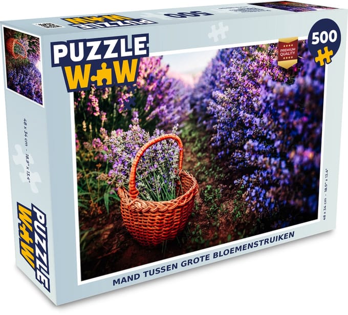 Puzzel Lavendel - Buiten - Mand - Legpuzzel - Puzzel 500 stukjes