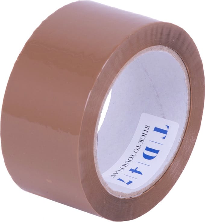 TD47 Verpakkingstape PP low noise 50mm x 66m Bruin