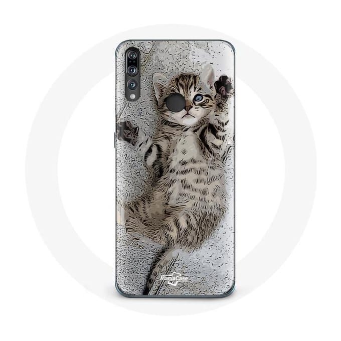 Coque - Huawei - P30 Lite - Souple - Gris - Chaton Bengal Mignon