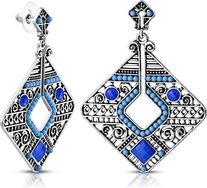 Montebello Oorbellen Vintage FEF368 - Bijoux - Boheems - 65x36mm