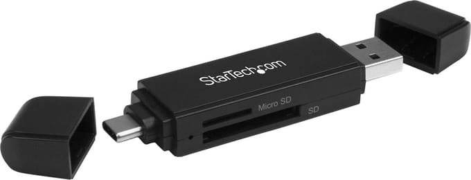 StarTech.com USB 3.0 Geheugen Card Reader/Writer for SD and microSD Cards - USB-C and USB-A - kortlæser - USB 3.0/USB-C