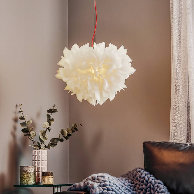 Slamp Veli Foliage hanglamp wit-rood Ø 45cm