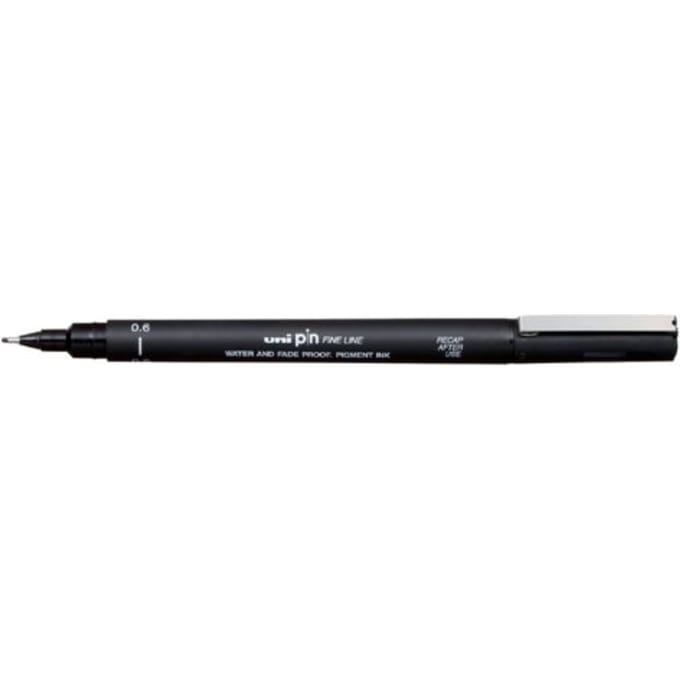Fineliner Uni-ball Pin 0.6mm zwart |