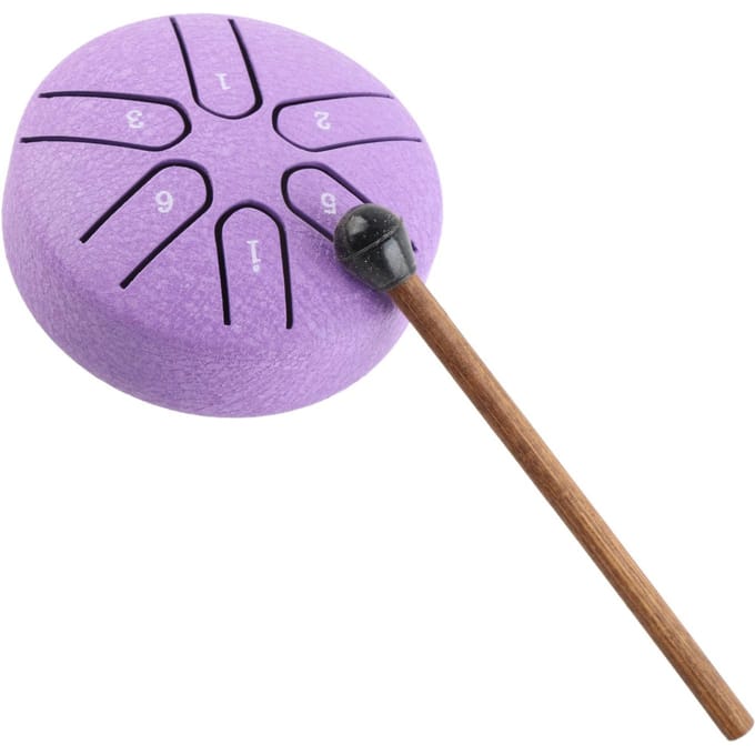Handpan Drum Professioneel Mini 6 Noot Zorgeloze Tongdrum Slaginstrument met Drumstok paars