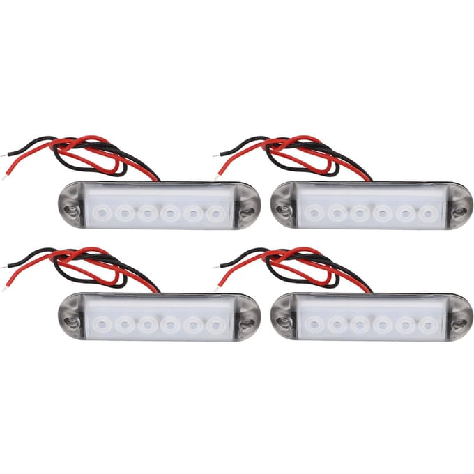 4 PCS Feux de Gabarit Latéraux LED Intérieurs 12V Matériau PC Stable Convient pour Camping-cars Bateaux Yachts white