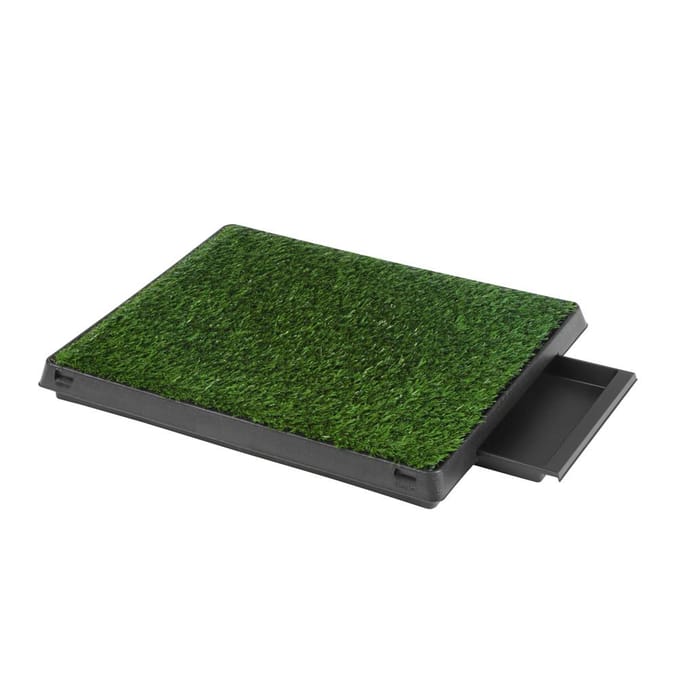 Tapis de propreté pour chien, chiot, chat, animal de compagnie, tapis d'herbe avec plateau, maison, toilettes intérieures, outil d'apprentissage de la propreté black