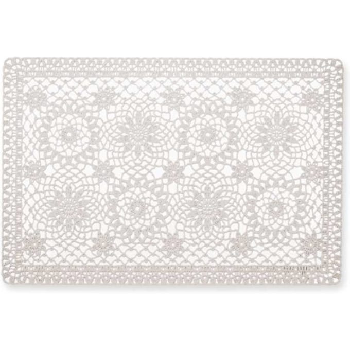 Unique Living | Placemat Floral | Rechthoekig | Polyester | Beige | 30x45cm