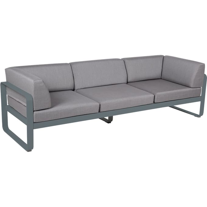 Fermob BELLEVIE club sofa 3 zits - 26 stormgrijs mat - 79 Flanelgrijs