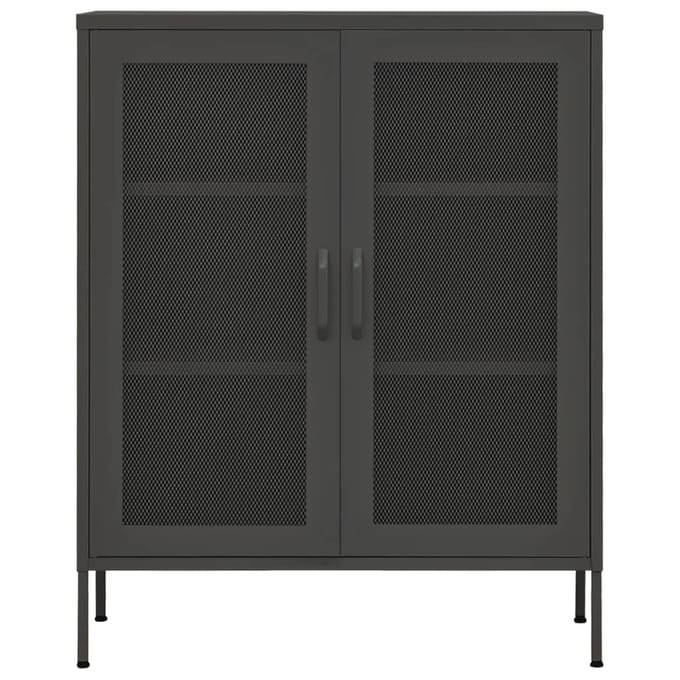 vidaXL - Opbergkast - 80x35x101,5 - cm - staal - antracietkleurig