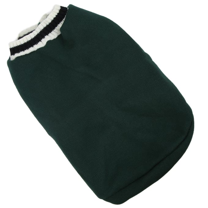 Pull pour chien style campus tricoté col en V pull gilet pull pour animaux de compagnie pour l'automne et l'hiver vert XL XL vert