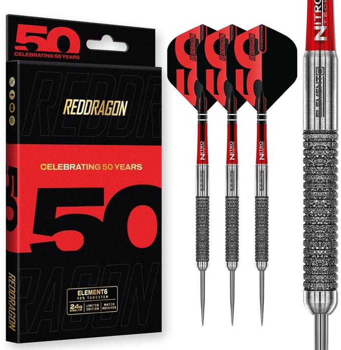 Red Dragon Element 6 B Anniversary Limited Edition 90% - Dartpijlen